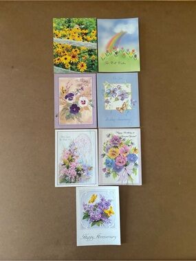 Assorted Floral Greeting Cards - Multicolor